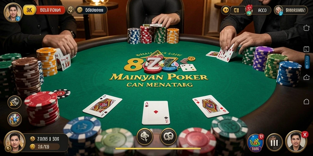 Tampilan gameplay Poker yang menarik di 8ZK.