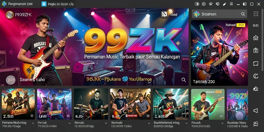 Tampilan gameplay 99ZK yang menarik dengan berbagai pilihan lagu.