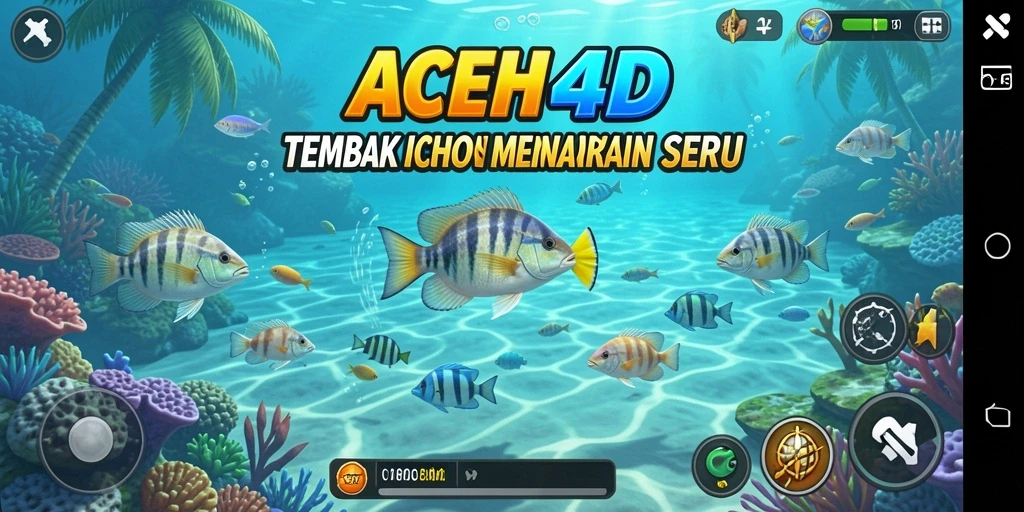 Tampilan gameplay seru dalam ACEH4D saat menangkap ikan.
