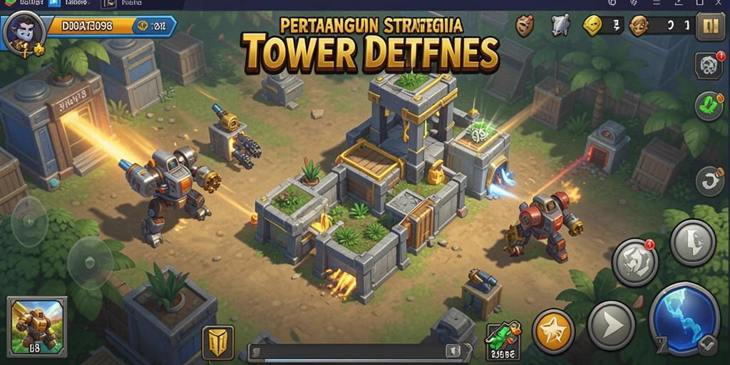 Gameplay menegangkan dalam pertahanan menara ID098 yang strategis.