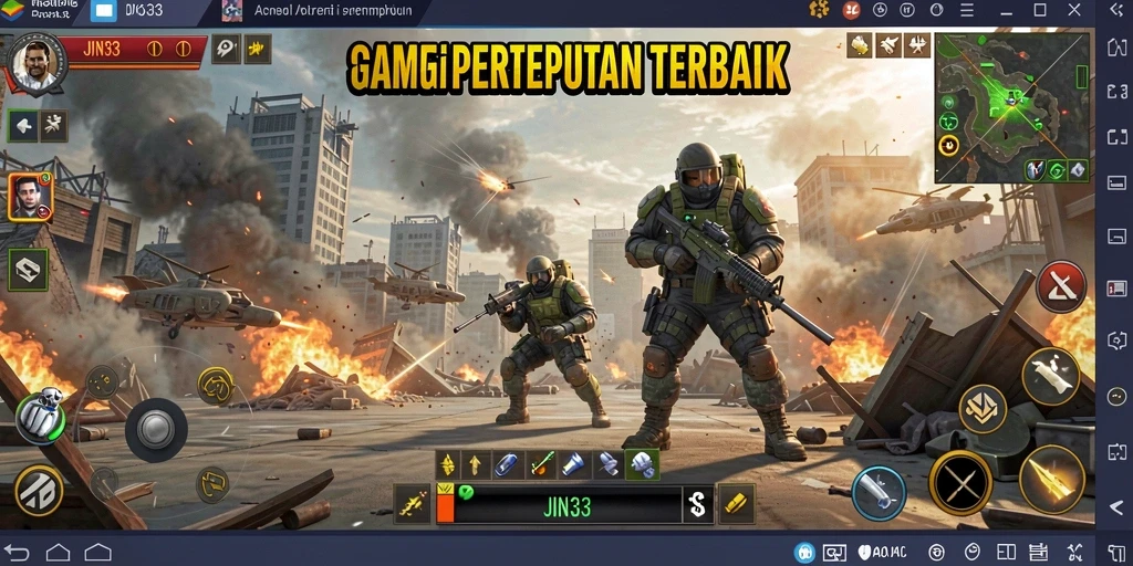 Screenshot utama JIN33 menampilkan aksi pertempuran yang mendebarkan.