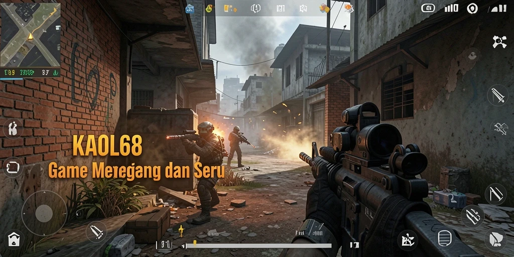 Tampilkan screenshot KAOL68 dengan aksi menegangkan FPS.