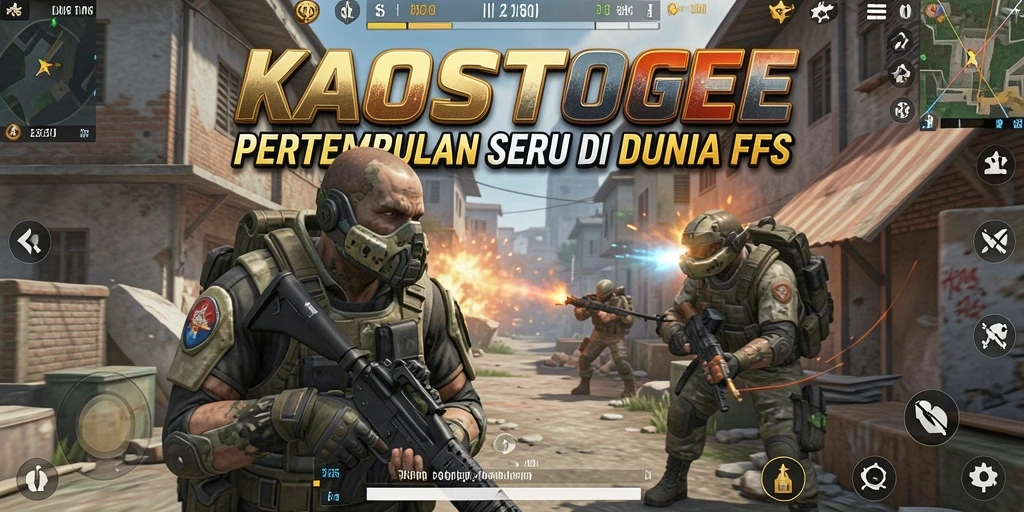 Screenshot gameplay KAOSTOGEL dengan aksi pertempuran yang mendebarkan.