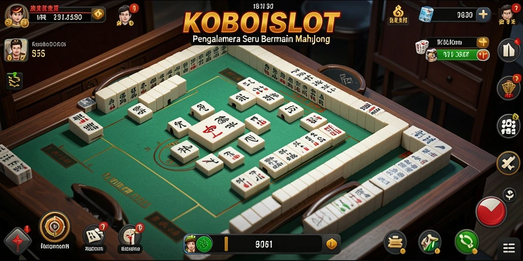 Tampilan gameplay seru di KOBOISLOT dengan desain Mahjong yang menarik.