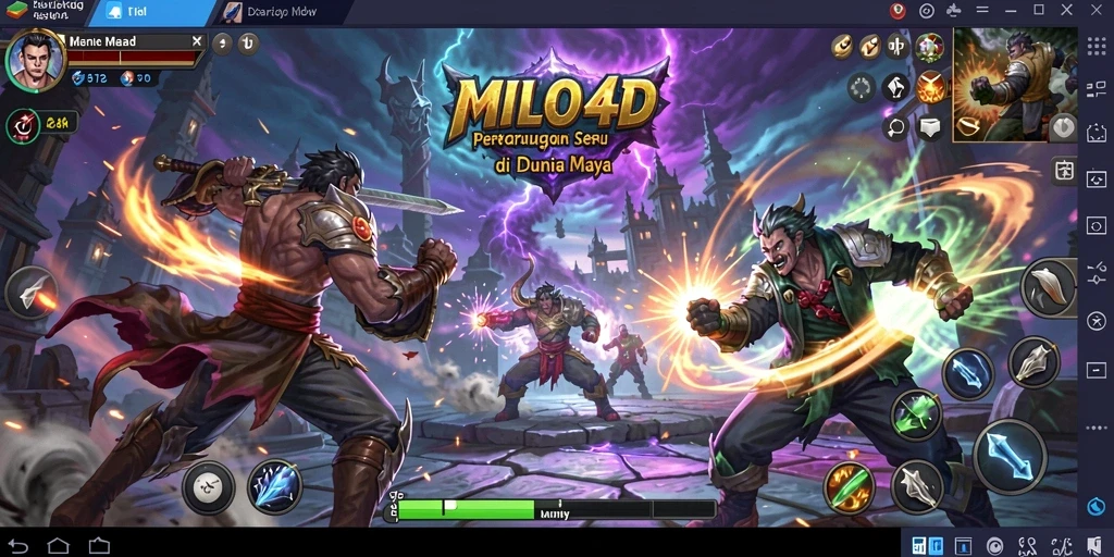 Tangkapan layar gameplay MILO4D yang menampilkan pertarungan epik.