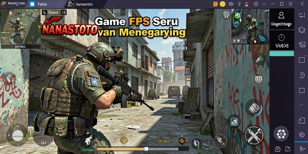 Screenshot gameplay <strong>NANASTOTO</strong> menunjukkan aksi menembak yang intens dan seru.