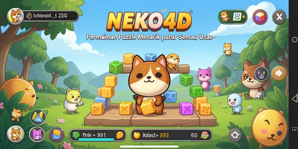 Tampilan gameplay <strong>NEKO4D</strong> dengan tantangan Puzzle yang seru.