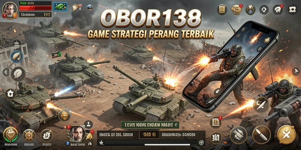 Screenshot menunjukkan pemain mengatur strategi di medan perang.