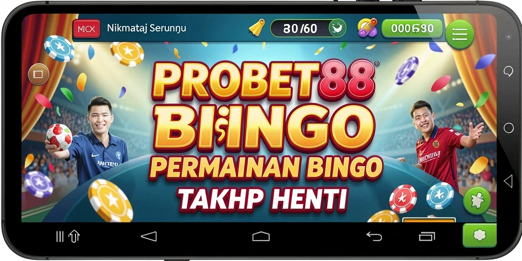 Screenshot gameplay PROBET88 yang menunjukkan suasana permainan bingo yang seru.