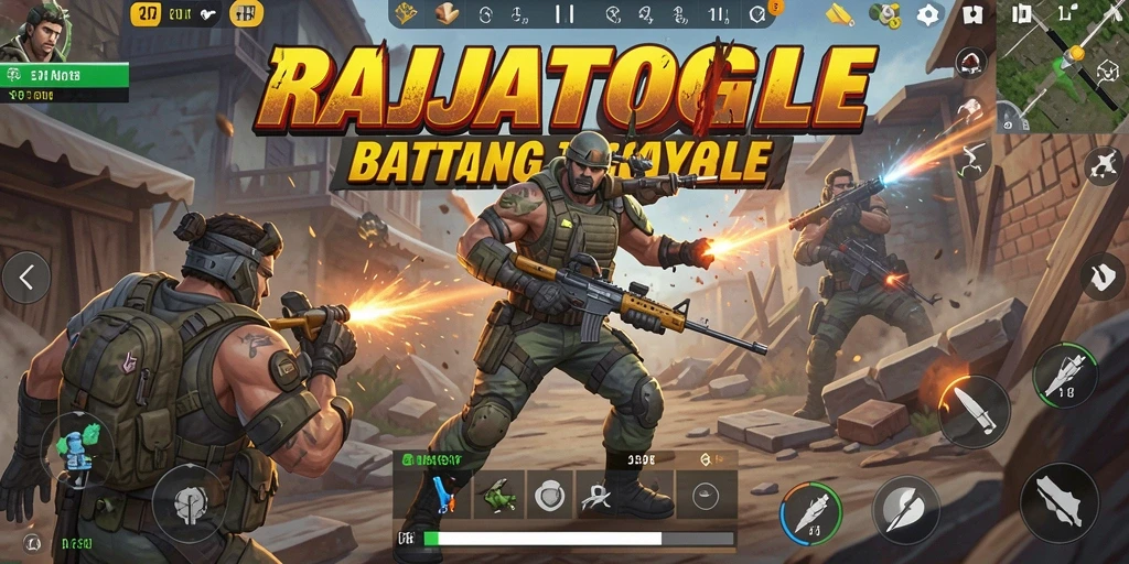 Screenshot menunjukkan aksi seru dalam pertempuran RAJATOGEL.