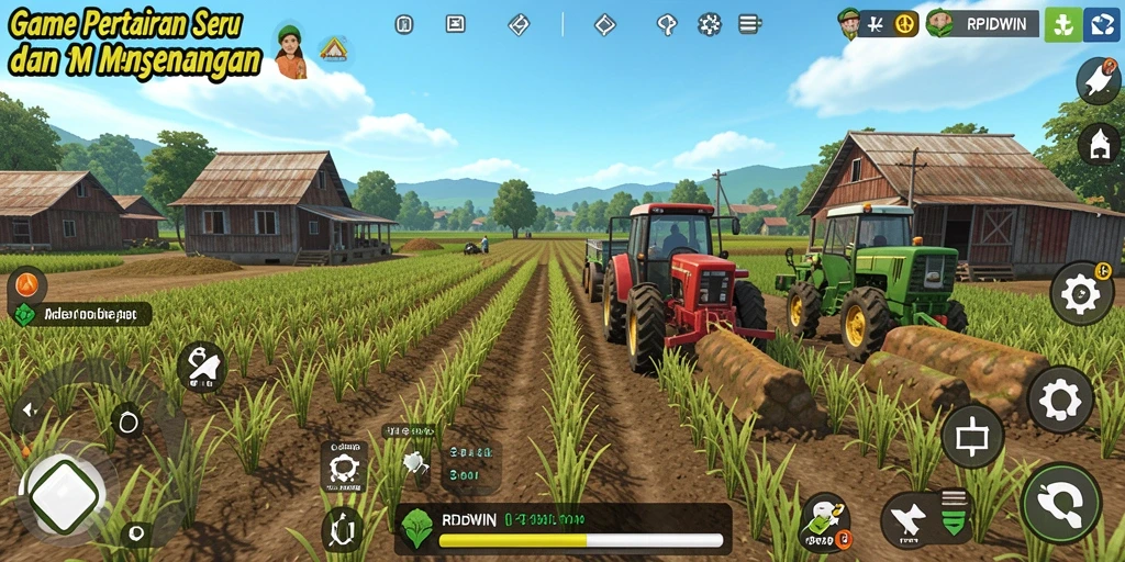 Tampilan screenshot RPIDWIN dengan gameplay pertanian yang menakjubkan.