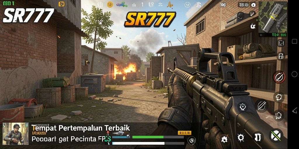 Gameplay menegangkan SR777 dengan aksi cepat dan senjata modern.