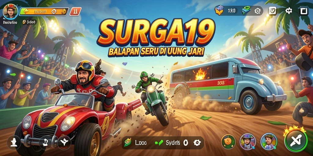 Tampilan gameplay seru dari balapan di SURGA19.