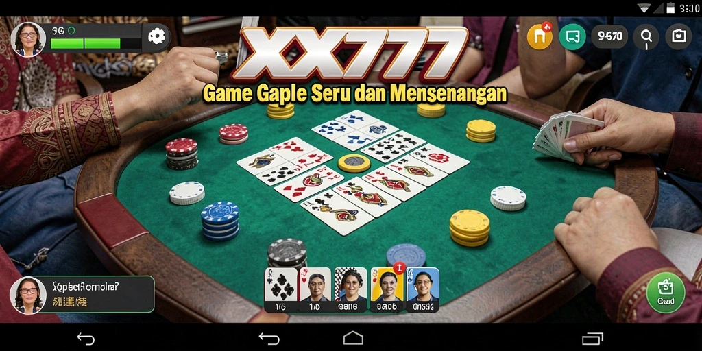 Tangkapan layar utama XXX777 menampilkan aksi seru permainan Gaple.