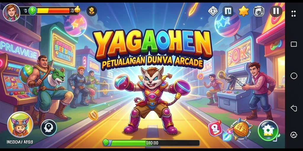 Screenshot utama YAGAOHEN menunjukkan aksi gameplay seru dalam dunia arcade.