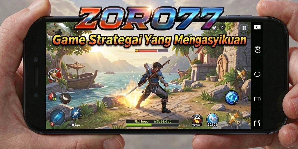 Tangkapan layar gameplay ZORO77 menampilkan pertempuran strategis yang intens.
